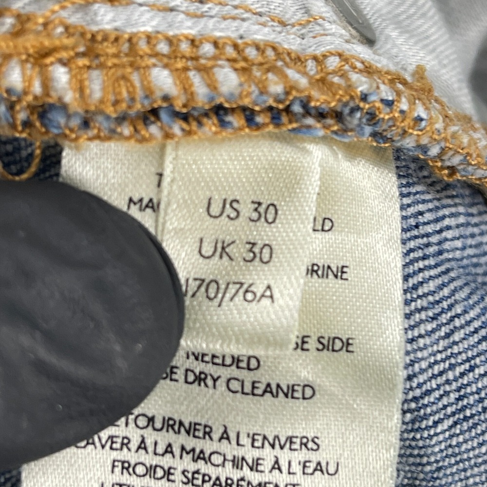 Pilcro Slim Boyfriend Crop Jeans Womens Size 30 Blue Denim Distressed Mid-Rise - Picture 15 of 16